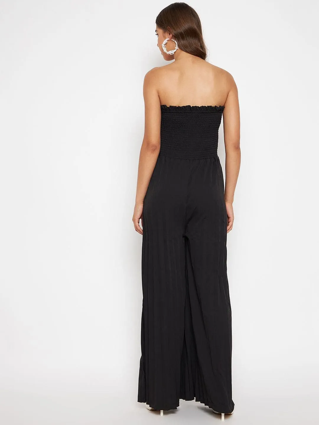 Smocked Strapless Maxi Jumpsuit