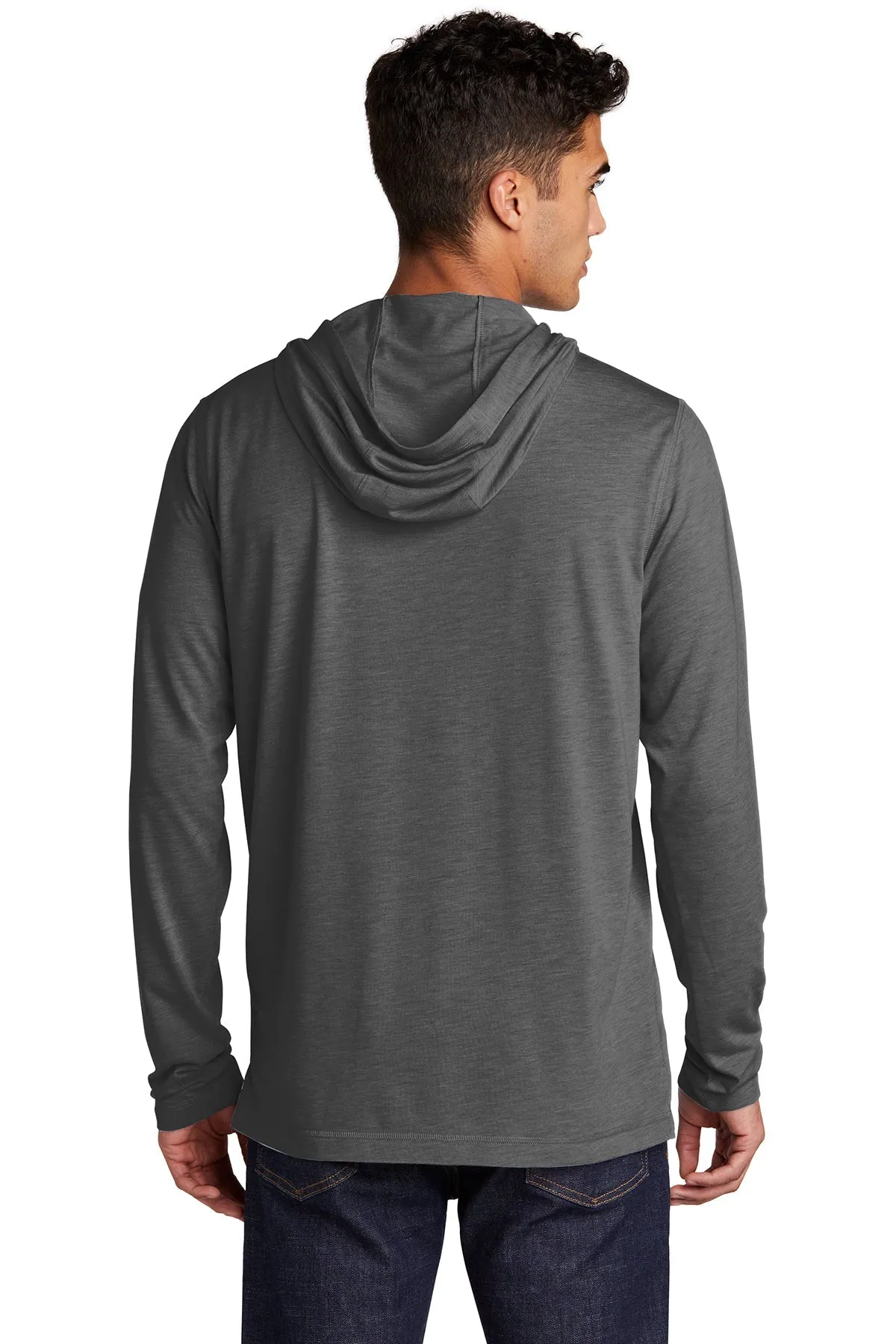 Sport-Tek PosiCharge Tri-Blend Wicking Customized Long Sleeve Hoodies, Dark Grey Heather