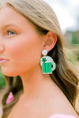 St. Patty Mug Beaded Earrings