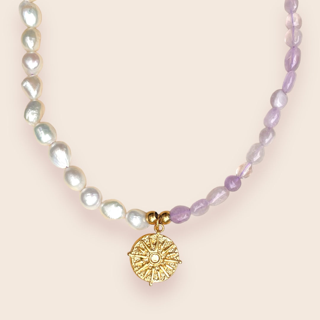 Studio Frenchie Ketting - Purple Pearl