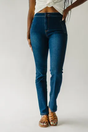 The Claymont High Rise Bootcut Jean in Dark Blue