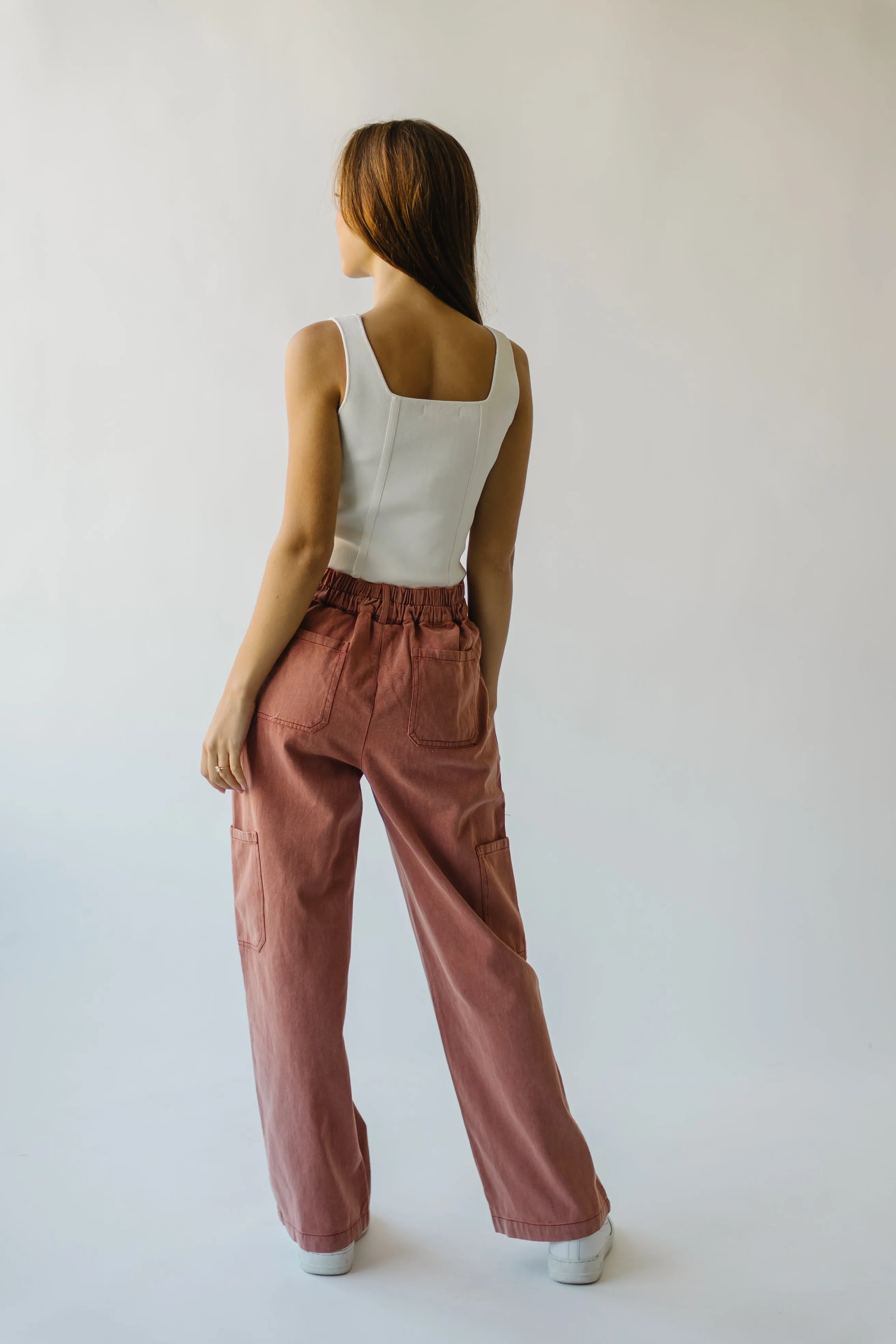 The Despain Wide Leg Pant in Washed Mauve