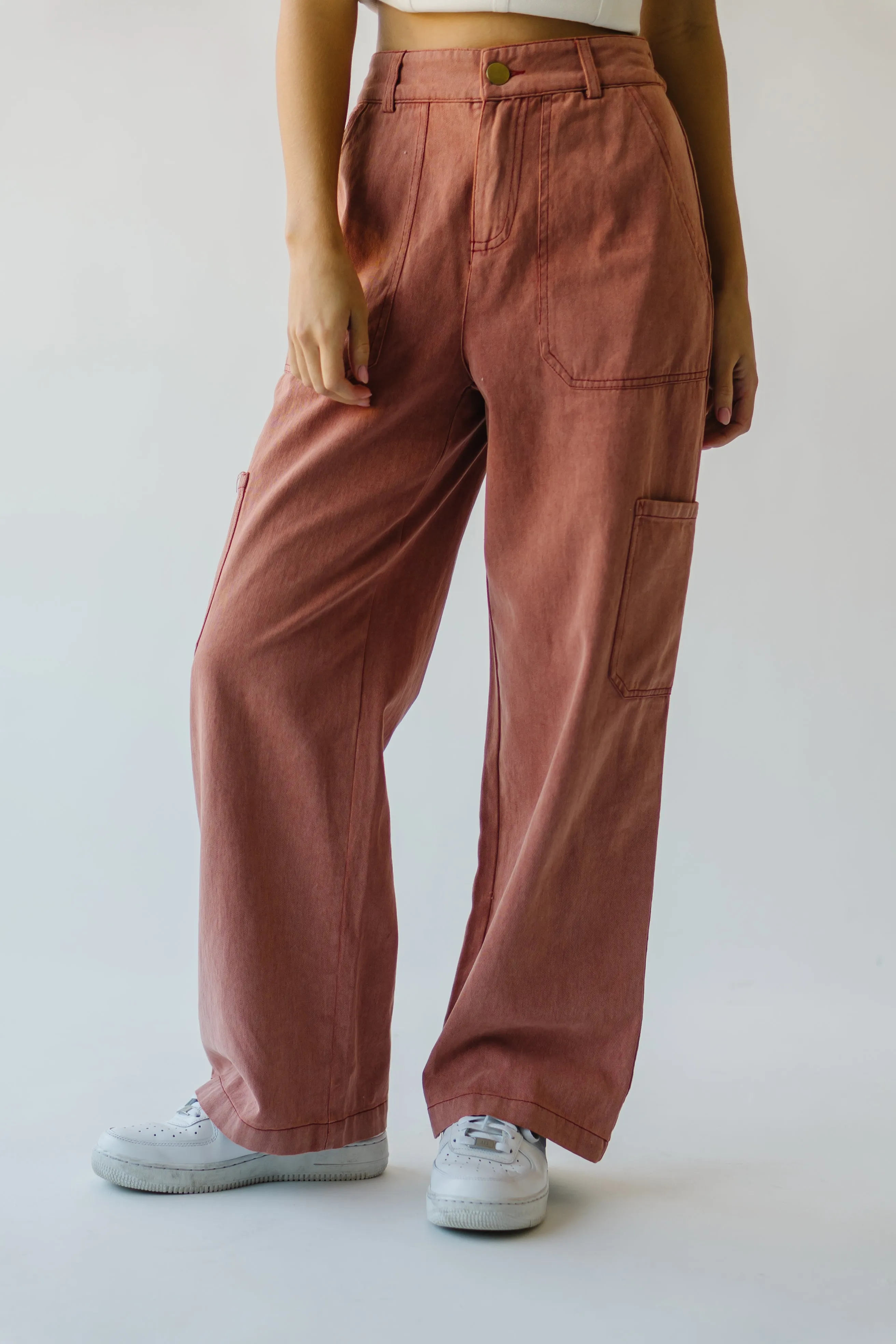 The Despain Wide Leg Pant in Washed Mauve