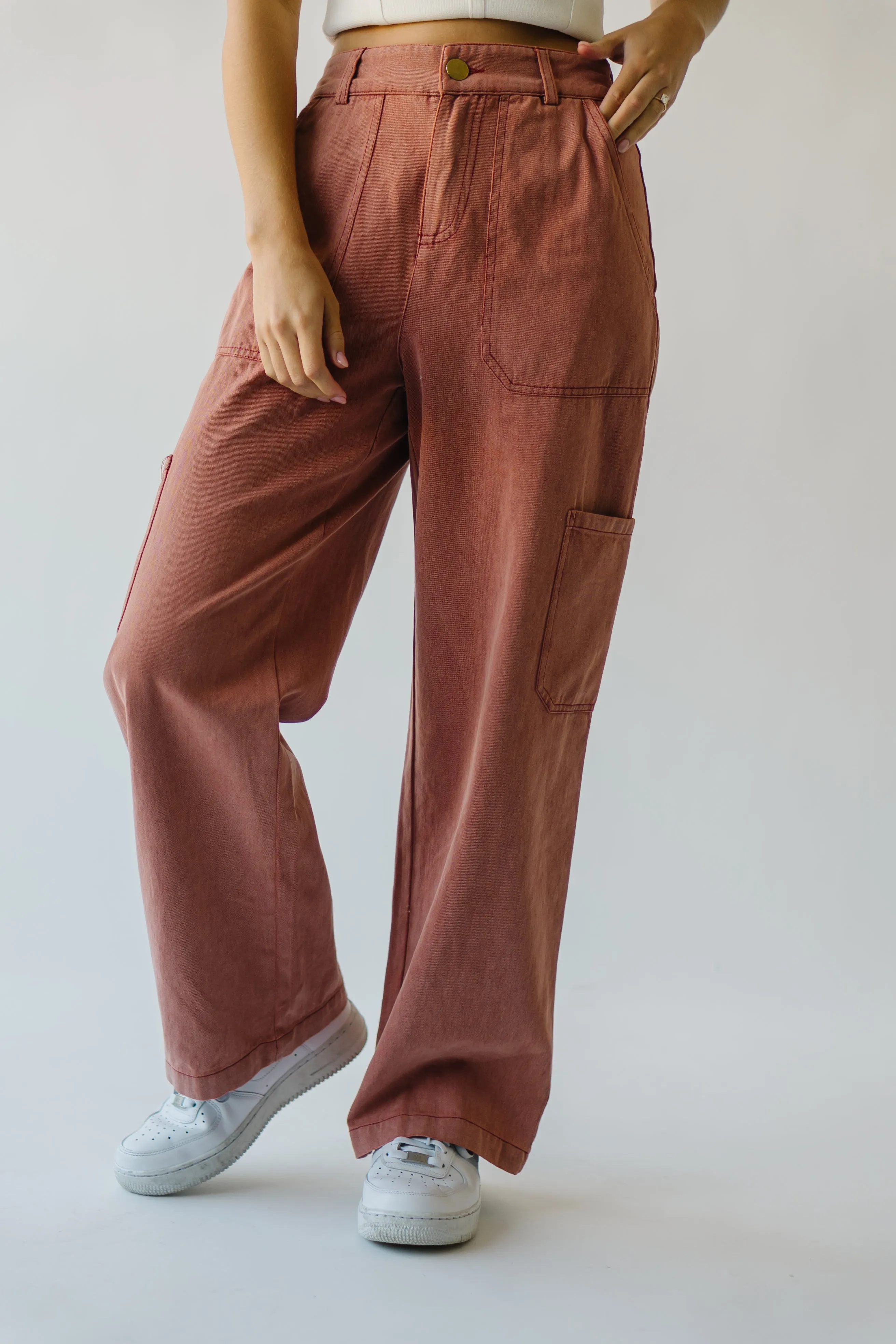 The Despain Wide Leg Pant in Washed Mauve