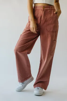 The Despain Wide Leg Pant in Washed Mauve