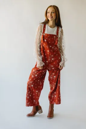 The Jackley Embroidered Overall in Rust Floral