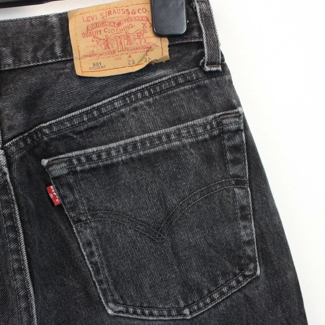 Womens LEVIS 501 Student Jeans Black Charcoal | W29 L32